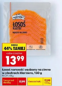 Łosoś norweski wędzony na zimno w plastrach Marinero