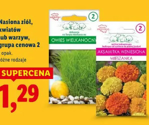 Nasiona ziół, kwiatów lub warzyw, grupa cenowa 2