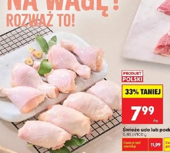 Świeże udo lub podudzie z kurczaka