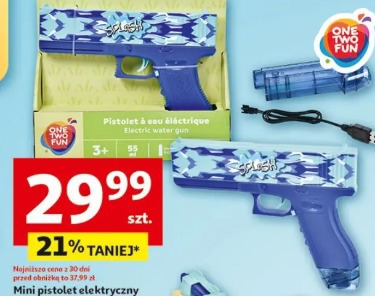 Mini pistolet elektryczny z 2 zbiornikami One Two Fun