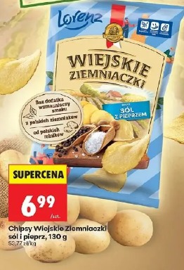 Chipsy Wiejskie Ziemniaczki sól i pieprz Lorenz