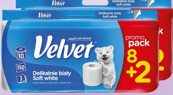 Papier toaletowy Velvet Delikatnie biały Soft white