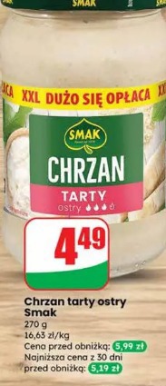 Chrzan tarty ostry Smak