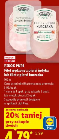 Pikok Pure Filet wędzony z piersi indyka lub filet z piersi kurczaka