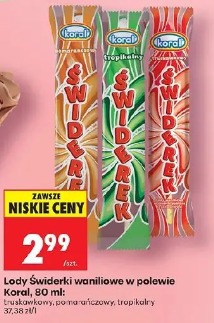 Lody Świderki waniliowe w polewie Koral