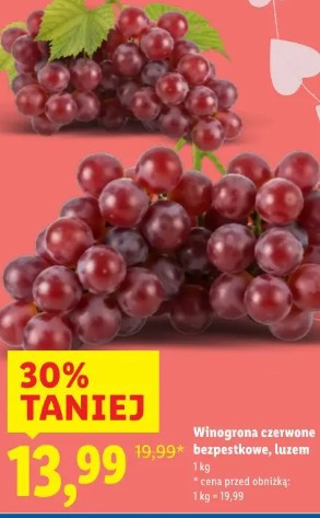 Winogrona czerwone bezpestkowe