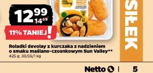 Roladki devolay z kurczaka z nadzieniem o smaku maślano-czosnkowym Sun Valley