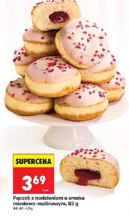 Pączek z nadzieniem o smaku miodowo-malinowym