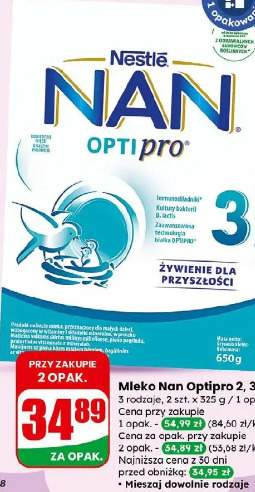 Nan Optipro 2, 3, 4 mleko Nestle