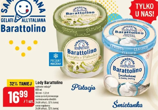 Lody Barattolino Sammontana Gelati All'Italiana barattolino wanilia i pistacje/śmietankowe