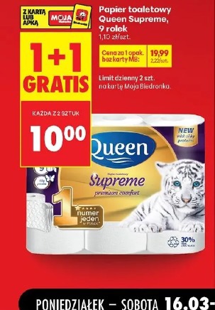 Papier toaletowy Qeen Supreme 9 rolek