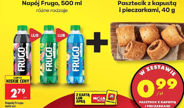 Pasztecik z kapustą i pieczarkami + Napój Frugo