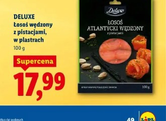 Deluxe Łosoś wędzony z pistacjami, w plastrach