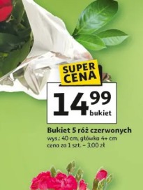 Bukiet 5 róż czerwonych