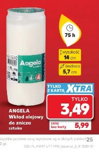 Angela wkład olejowy do znicza