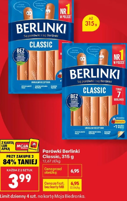 Parówki Berlinki Classic