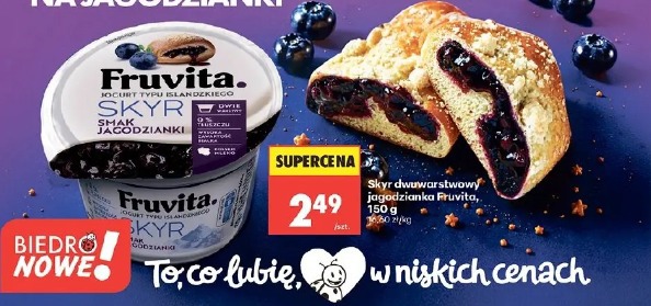 Skyr dwuwarstwowy jagodzianka Fruvita