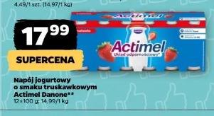 Napój jogurtowy o smaku truskawkowym Actimel Danone