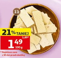 Wafle kakaowe śmietankowe lub orzechowe