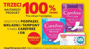 Wszystkie podpaski, wkładki i tampony marek Carefree i OB