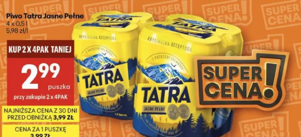 Piwo Tatra Jasne Pełne
