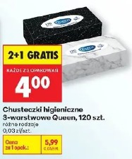 Chusteczki higieniczne 3-warstwowe Queen, 120 szt.