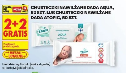 Chusteczki nawilżane Dada Aqua lub chusteczki nawilżane Dada Atopic