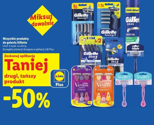 Gillette wszystkie produkty do golenia