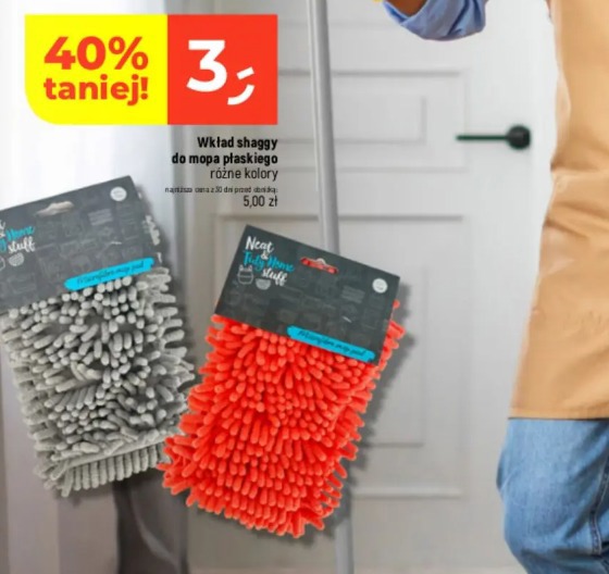 Wkład shaggy do mopa płaskiego