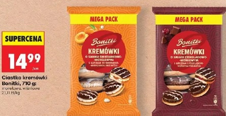 Bonitki Kremówki ciastka kremówki o smaku czekoladowo-wiśniowym