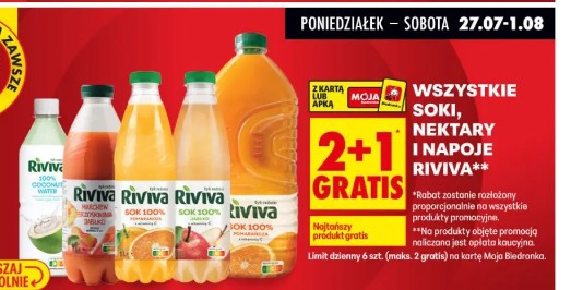 Wszystkie soki, nektary i napoje Riviva