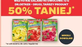 Wszystkie galaretki owocowe 72 g Dr. Oetker drugi, tańszy produkt 50% taniej