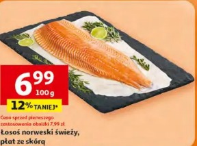 Łosoś norweski świeży, płat ze skórą