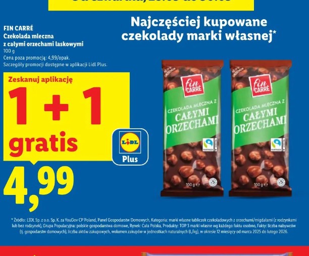 Fin Carré Czekolada mleczna z całymi orzechami laskowymi