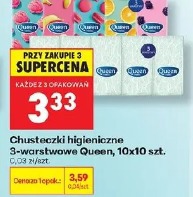 Chusteczki higieniczne 3-warstwowe Queen