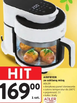 Airfryer ze szklaną misą Adler
