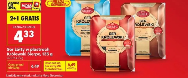 Ser żółty w plastrach Królewski Sierpc