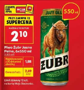 Piwo Żubr Jasne Pełne 6x550 ml