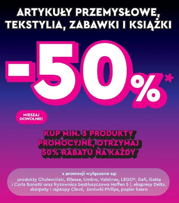 Artykuły przemysłowe, tekstylia, zabawki i książki