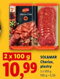 SOL&MAR Chorizo Extra, plastry