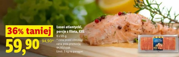 Łosoś atlantycki, porcje z fileta, XXL