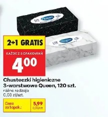 Chusteczki higieniczne 3-warstwowe Queen