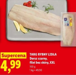 Targ Rybny Lidl Dorsz czarny, filet bez skóry, XXL