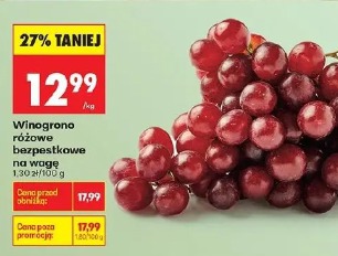 Winogrono różowe bezpestkowe na wagę