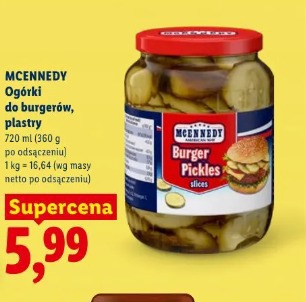 Mcennedy Ogórki do burgerów, plastry