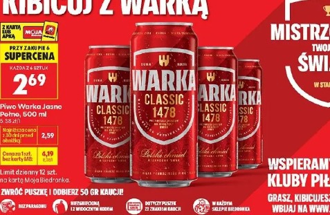 Warka Jasne Pełne piwo