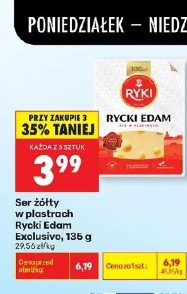 Ser żółty w plastrach Rycki Edam Exclusiv