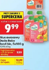 Mus owocowy Dada Baby food bio, 5x100 g