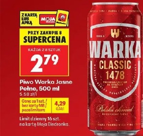 Piwo Warka Jasne Pełne