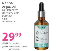 Nacomi Argan Oil olej arganowy do twarzy, ciała i włosów